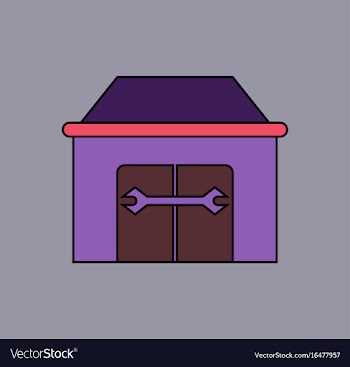 Flat icon design collection service station vector image