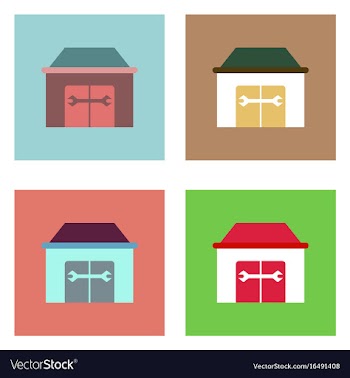 Flat icon design collection service station vector image