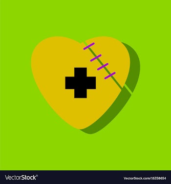 Flat icon design collection sewn heart with a vector image