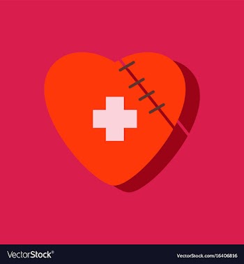 Flat icon design collection sewn heart with a vector image