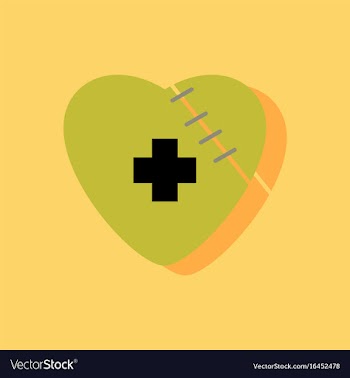 Flat icon design collection sewn heart with a vector image