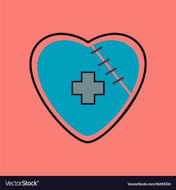 Flat icon design collection sewn heart with a vector image