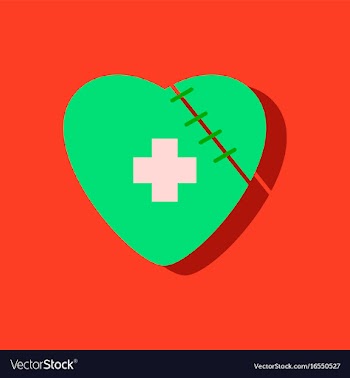 Flat icon design collection sewn heart with a vector image