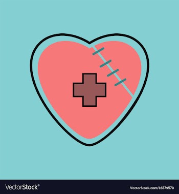 Flat icon design collection sewn heart with a vector image