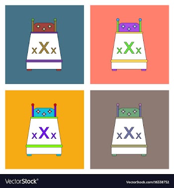 Flat icon design collection sex bed vector image