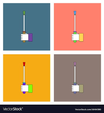 Flat icon design collection sex stick in hand vector image