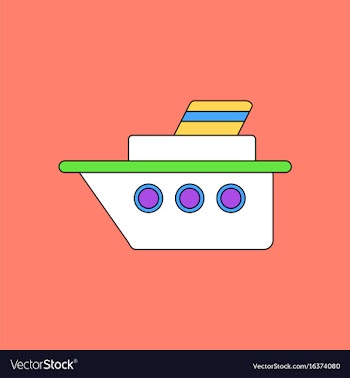 Flat icon design collection ship silhouette vector image