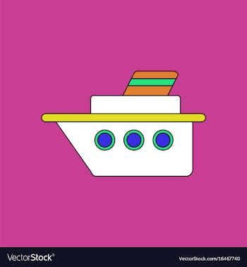 Flat icon design collection ship silhouette vector image