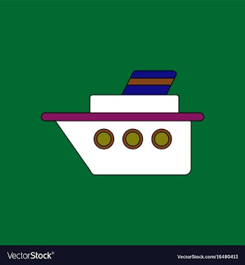 Flat icon design collection ship silhouette vector image