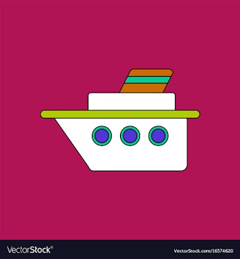 Flat icon design collection ship silhouette vector image
