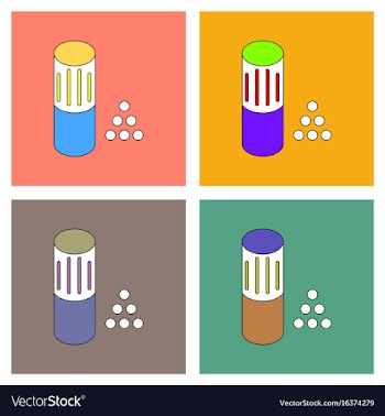 Flat icon design collection shotgun bullet vector image
