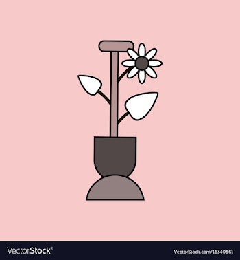 Flat icon design collection shovel and flower vector image