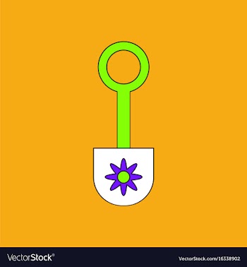 Flat icon design collection shovel toy silhouette vector image