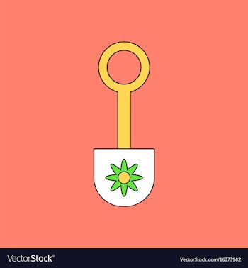 Flat icon design collection shovel toy silhouette vector image