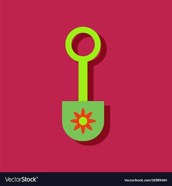 Flat icon design collection shovel toy silhouette vector image