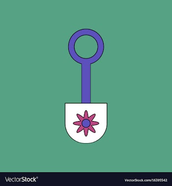 Flat icon design collection shovel toy silhouette vector image