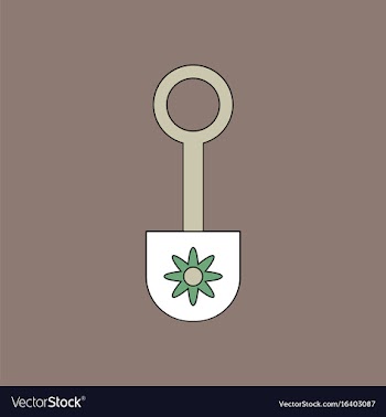 Flat icon design collection shovel toy silhouette vector image