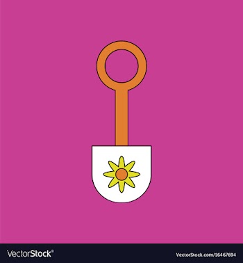 Flat icon design collection shovel toy silhouette vector image