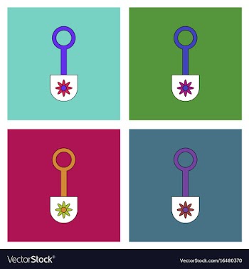 Flat icon design collection shovel toy silhouette vector image