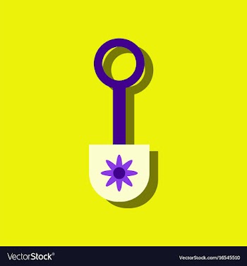 Flat icon design collection shovel toy silhouette vector image