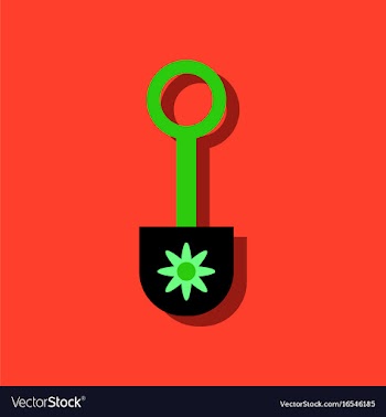 Flat icon design collection shovel toy silhouette vector image