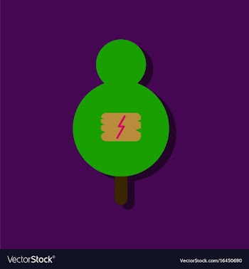 Flat icon design collection sign on tree in vector image