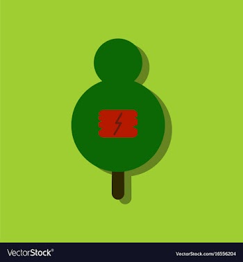 Flat icon design collection sign on tree in vector image