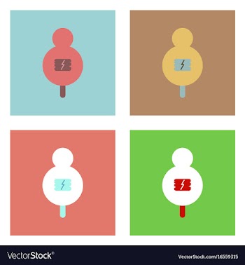 Flat icon design collection sign on tree vector image