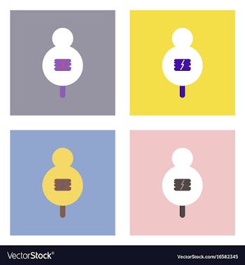Flat icon design collection sign on tree vector image