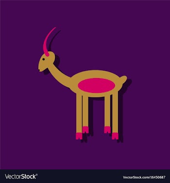 Flat icon design collection silhouette of a deer vector image