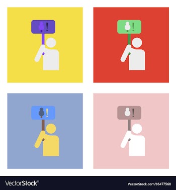 Flat icon design collection silhouette of protest vector image