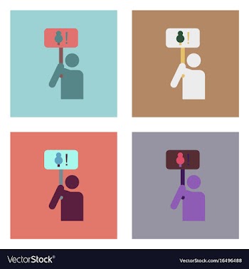 Flat icon design collection silhouette of protest vector image