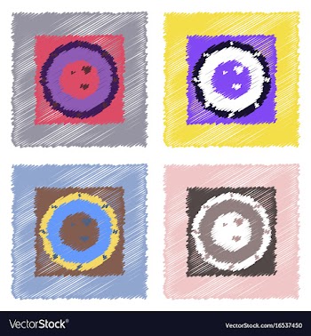 Flat icon design collection silhouette of the vector image