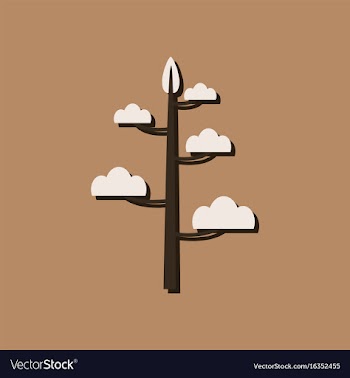 Flat icon design collection simple tree in vector image