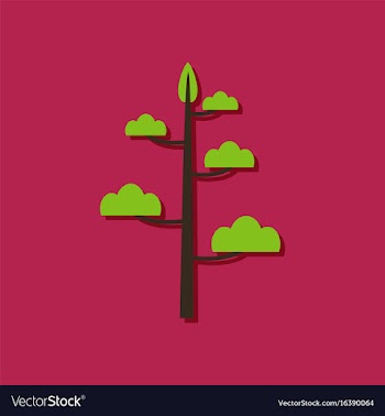 Flat icon design collection simple tree in vector image