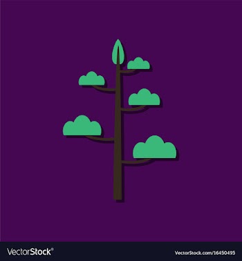 Flat icon design collection simple tree in vector image