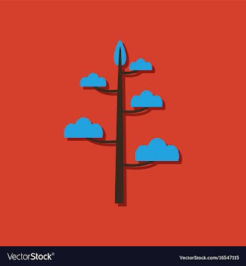 Flat icon design collection simple tree in vector image