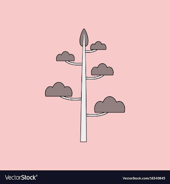 Flat icon design collection simple tree vector image