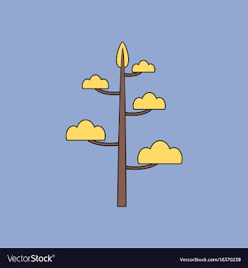 Flat icon design collection simple tree vector image