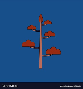 Flat icon design collection simple tree vector image