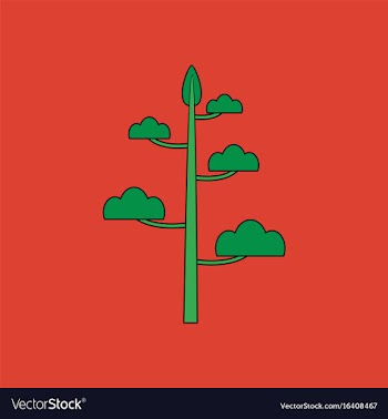 Flat icon design collection simple tree vector image