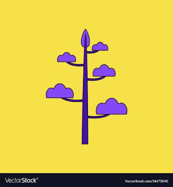 Flat icon design collection simple tree vector image