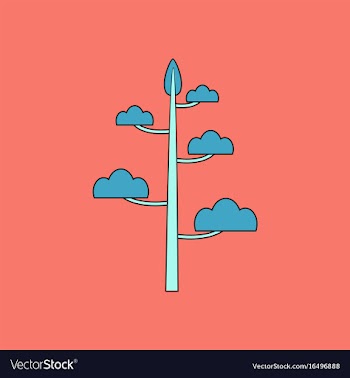 Flat icon design collection simple tree vector image