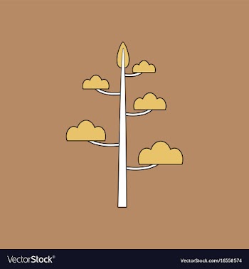 Flat icon design collection simple tree vector image