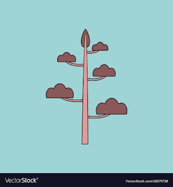 Flat icon design collection simple tree vector image