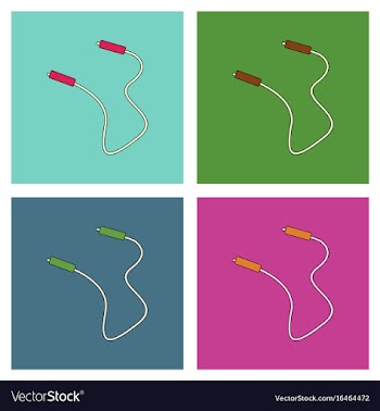 Flat icon design collection skipping rope vector image