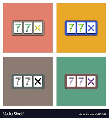 Flat icon design collection slot machine two vector image