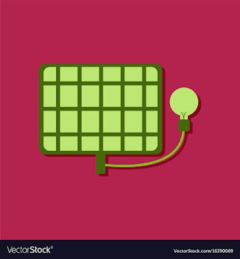 Flat icon design collection solar battery and vector image