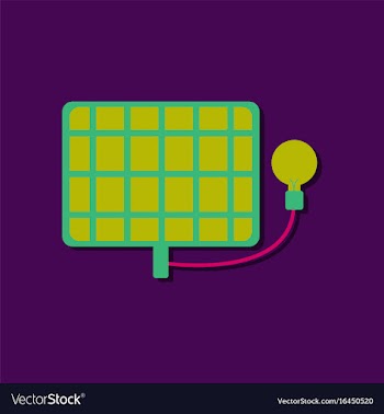 Flat icon design collection solar battery and vector image