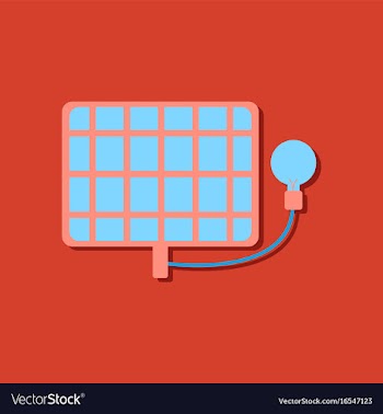 Flat icon design collection solar battery and vector image